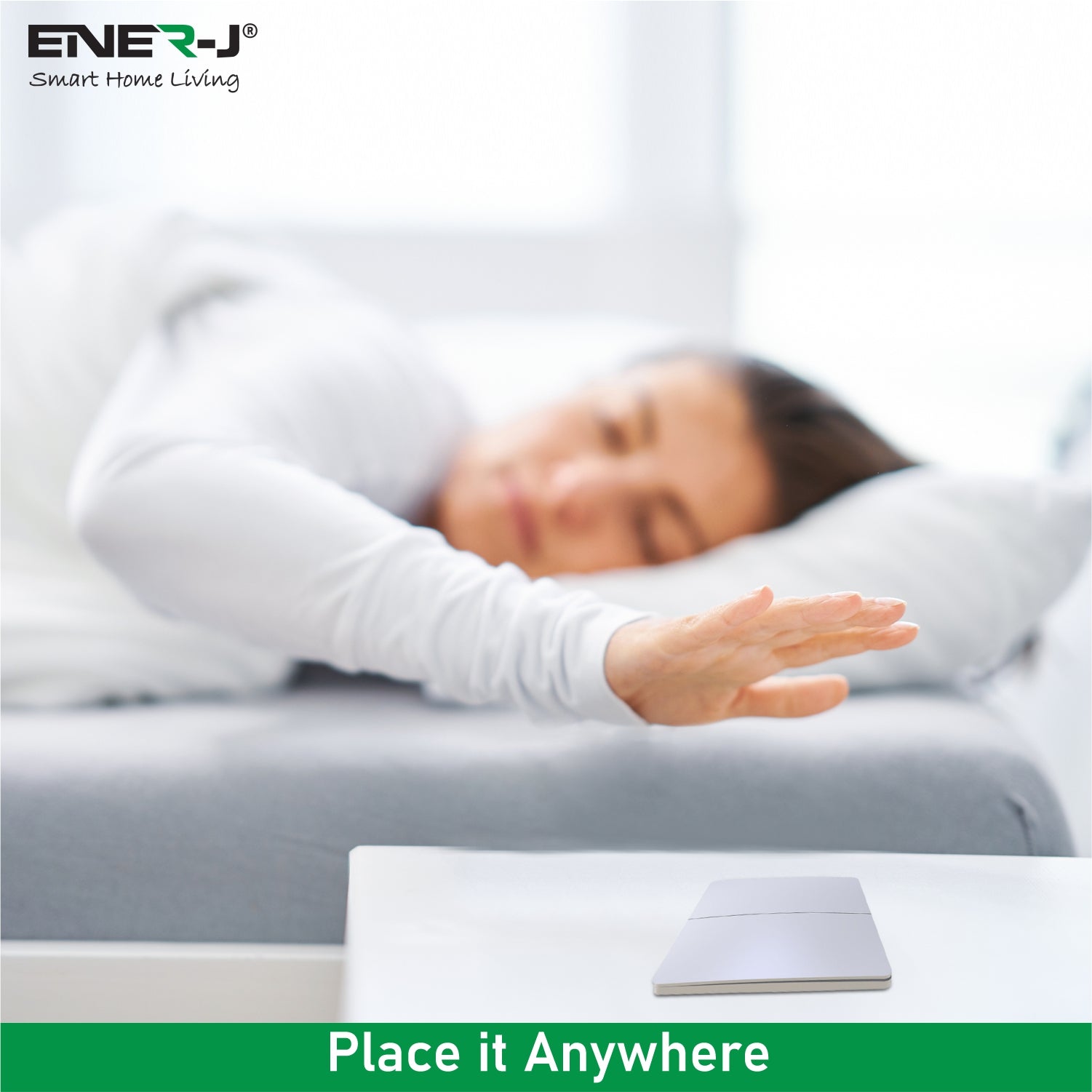 ENER-J's 2 Gang Wireless Switch White + 2 ways, 5A*2 600W RF Receiver for Non Dimmable Switch
