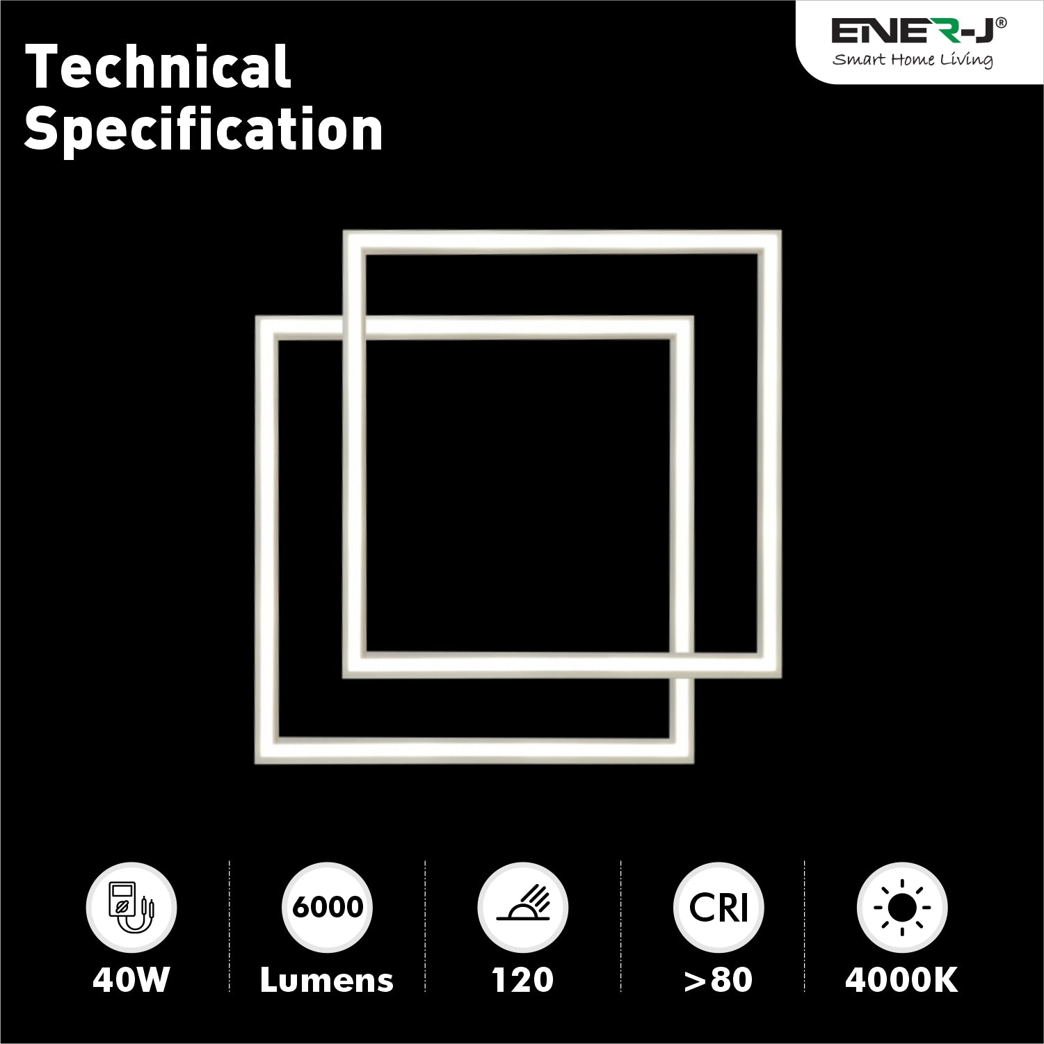 40W LED Super Bright Frame Border Line LED Light Panel Ceiling Lamp, 60x60cms, 40W with 4000 Lumens, 3 Years Warranty | Pack of 6 - 4000K