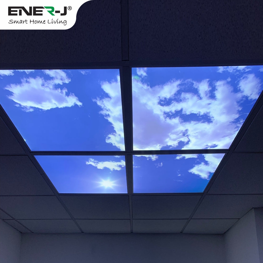 40W SKY LED 3D Ceiling Panel 60x60cms, Set of 4 Ultra Thin LED Panels, for Waiting Area, Hallway, Office and Home