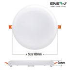 Pack of 4 12W Frameless Recessed-Surface Super LED Panel Downlights, 105mm, Round, 2 Years Warranty - 6000K