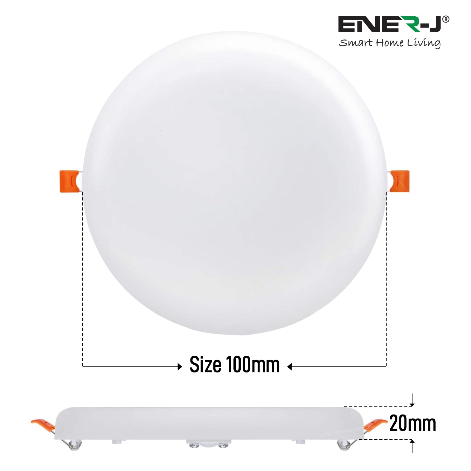 Pack of 4 12W Frameless Recessed-Surface Super LED Panel Downlights, 105mm, Round, 2 Years Warranty - 6000K