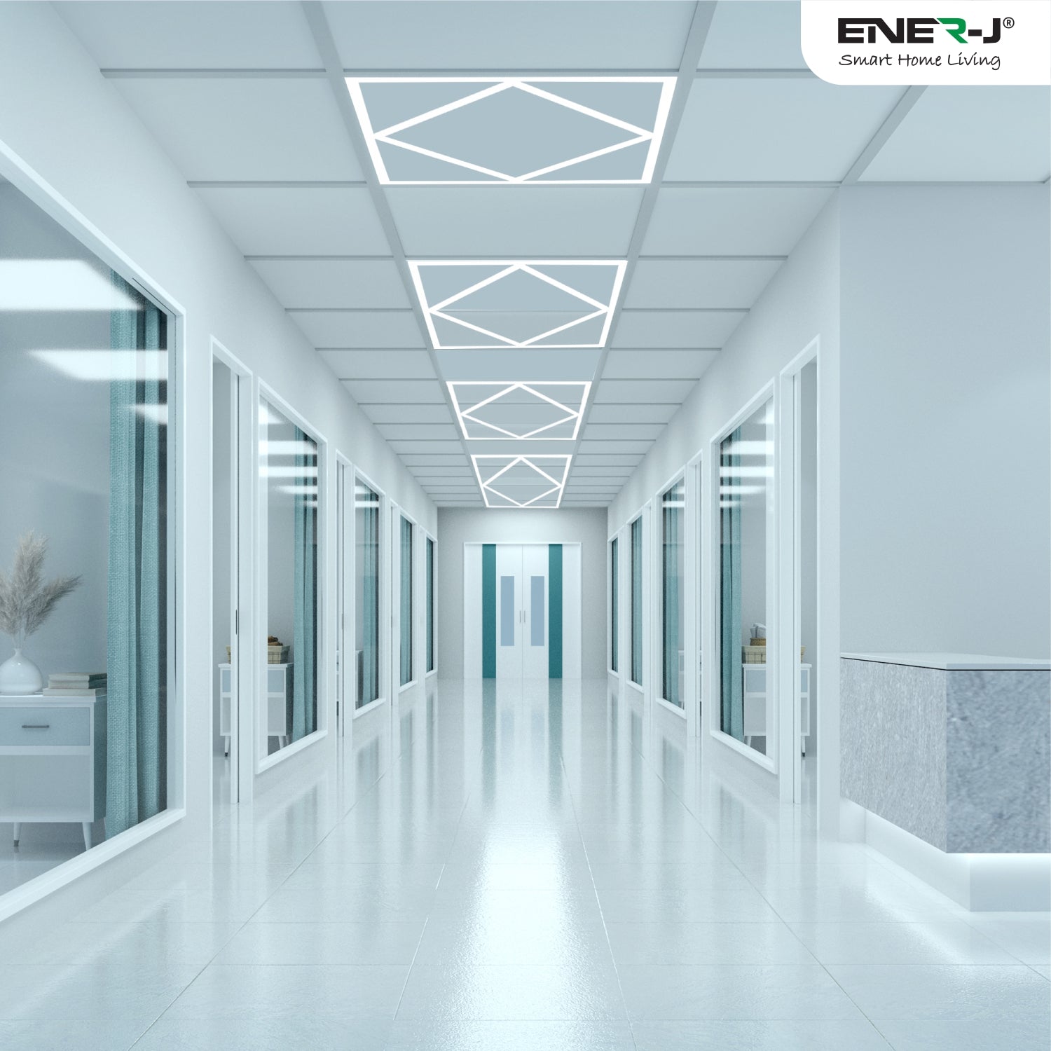 Stylish Double Square Borderline LED Ceiling Panel 60x60cms, 4000 Lume ...