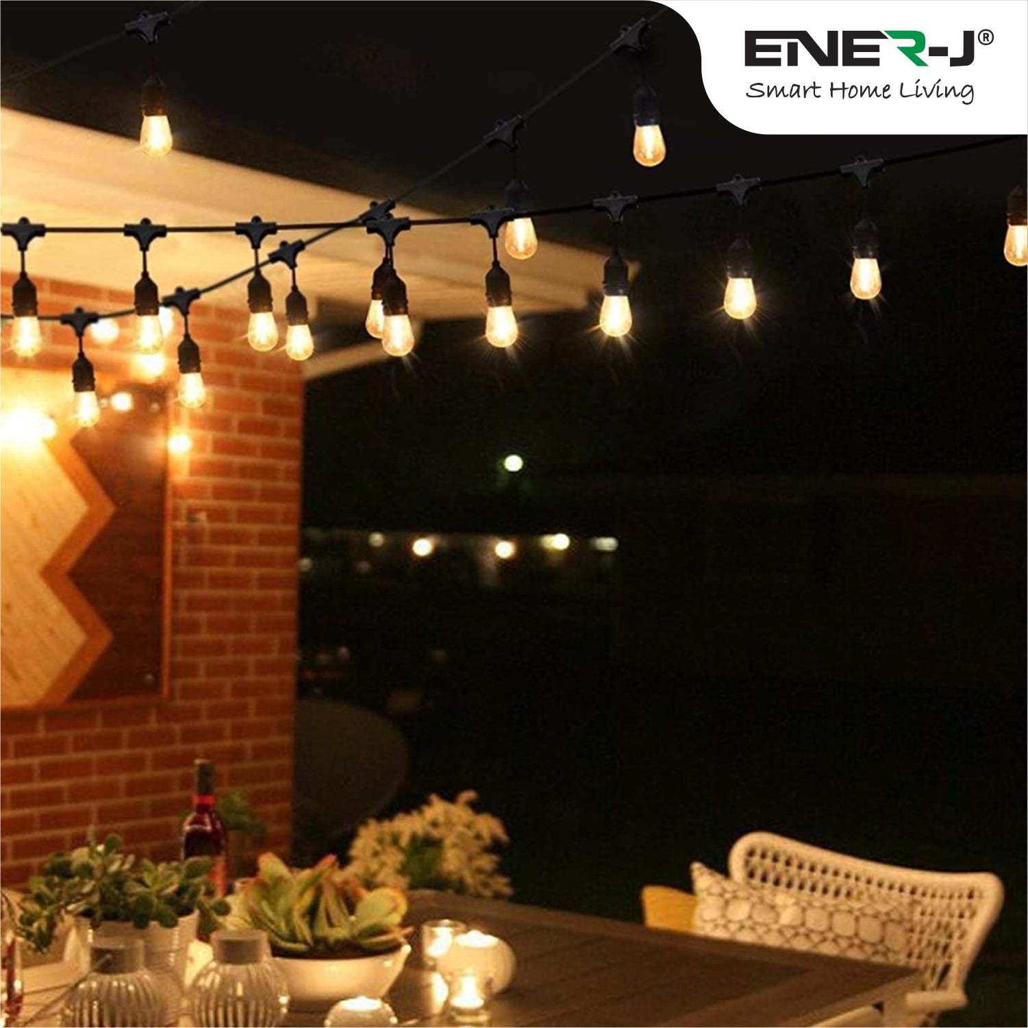 LED Filament Waterproof String Lights | 48ft Outdoor String Lights Vintage