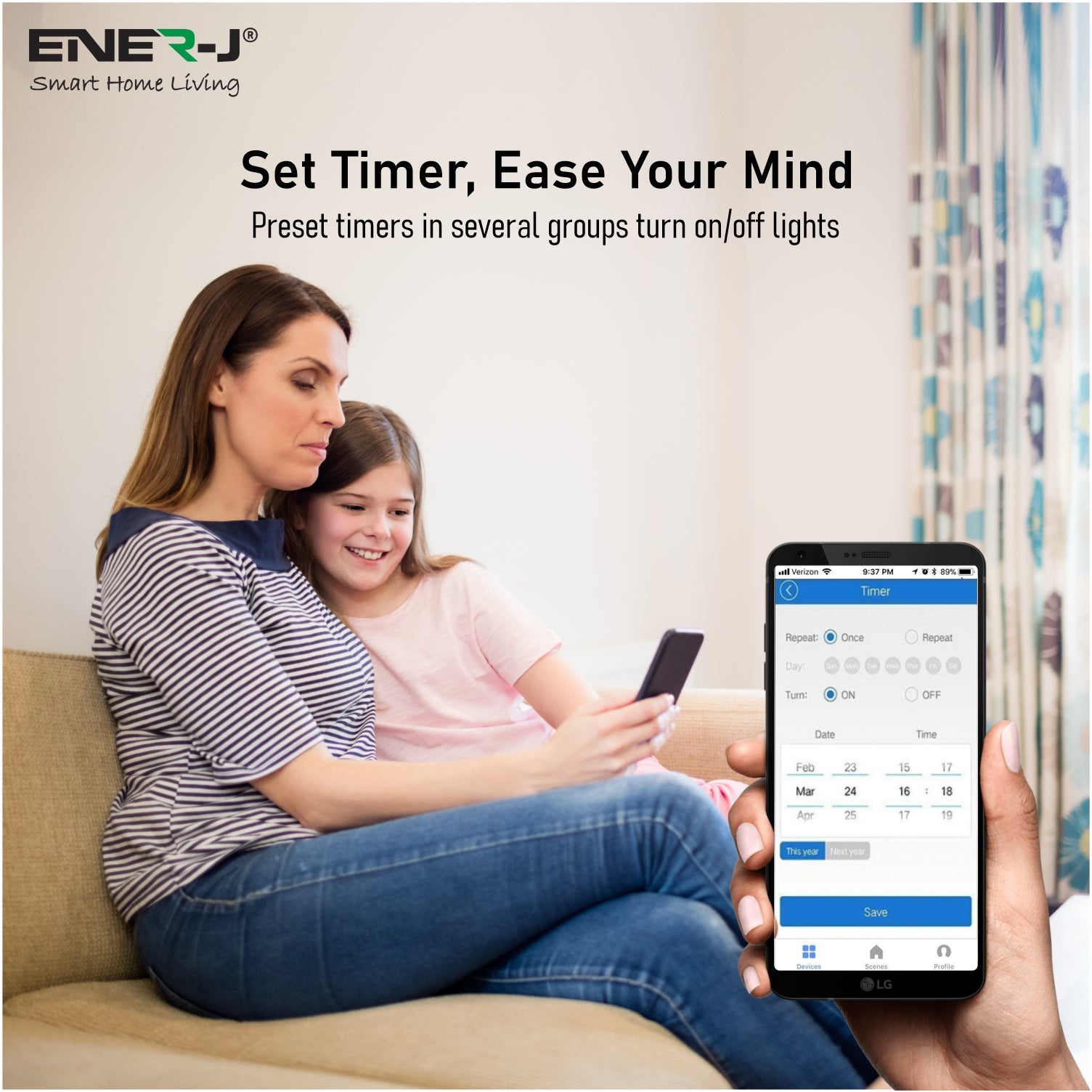 ENER-J 2 Gang Wireless Kinetic Switch Non Dimmable (silver body) + 2 x 500W RF Receiver