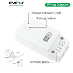 ENERJ 1-Gang Wireless Kinetic Switch & 100W WiFi Dimmable Receiver Kit, White