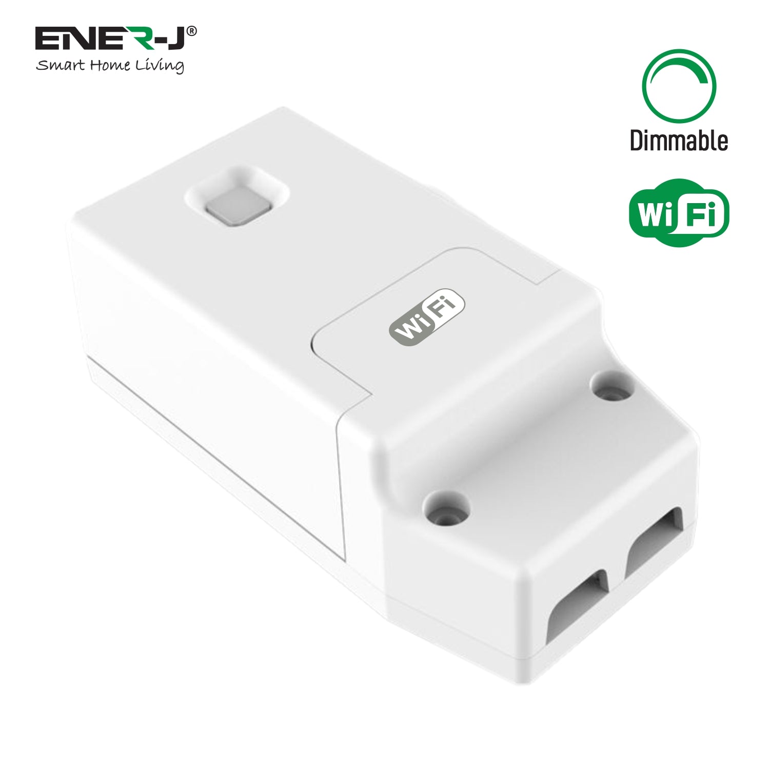 ENERJ 1-Gang Wireless Kinetic Switch & 100W WiFi Dimmable Receiver Kit, White
