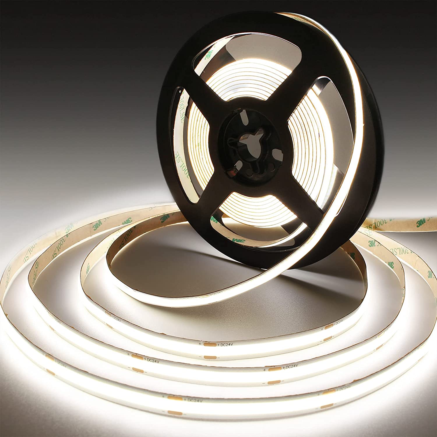 5 Meter 24V LED COB Strip, 4000K IP20 (Power Supply Not Included)