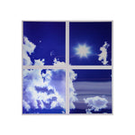 Set of 4 SKY Cloud LED Panels, Colour Changing and Dimmable, 60x60cm 40W 3D Effect, Ceiling Light with Remote, 2200 Lumens