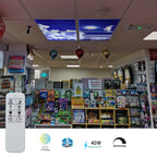 Set of 4 SKY Cloud LED Panels, Colour Changing and Dimmable, 60x60 40W 3D Effect, Ceiling Light with Remote, 2200 Lumens