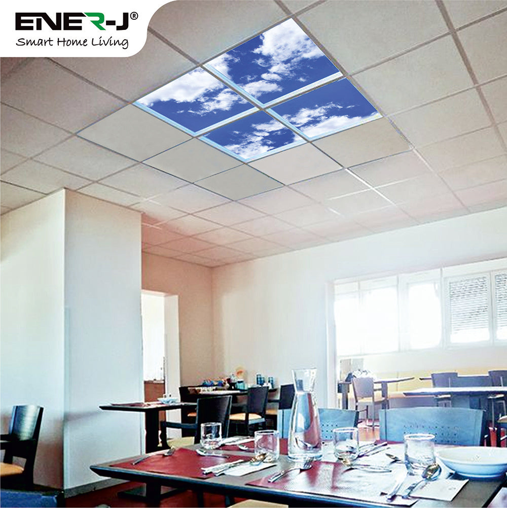 Set of 4 SKY Cloud LED Panels, Colour Changing and Dimmable, 60x60 40W 3D Effect, Ceiling Light with Remote, 2200 Lumens