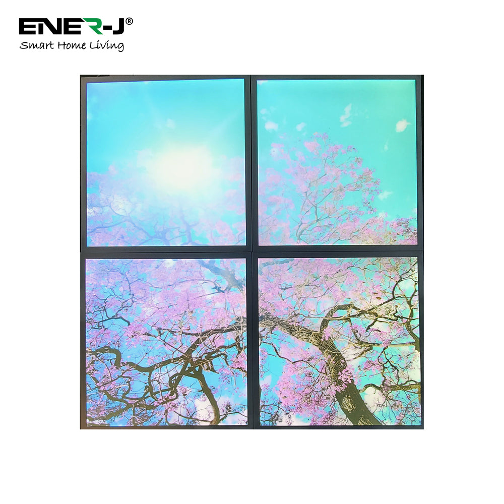 40W 2D Cherry Blossom Sky Ceiling Light Set of 4 SKY Panel 60x60cms LED Light Cool Ultra Thin Panel, 6500K