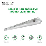 LED Non Corrosive IP65 Batten Fitting Light 120cms 40W 6000K, 4800 Lumens Ultra Bright, Up to 20000 Hours of Operation, Instant Start, Ideal for Parking Lots, Garages