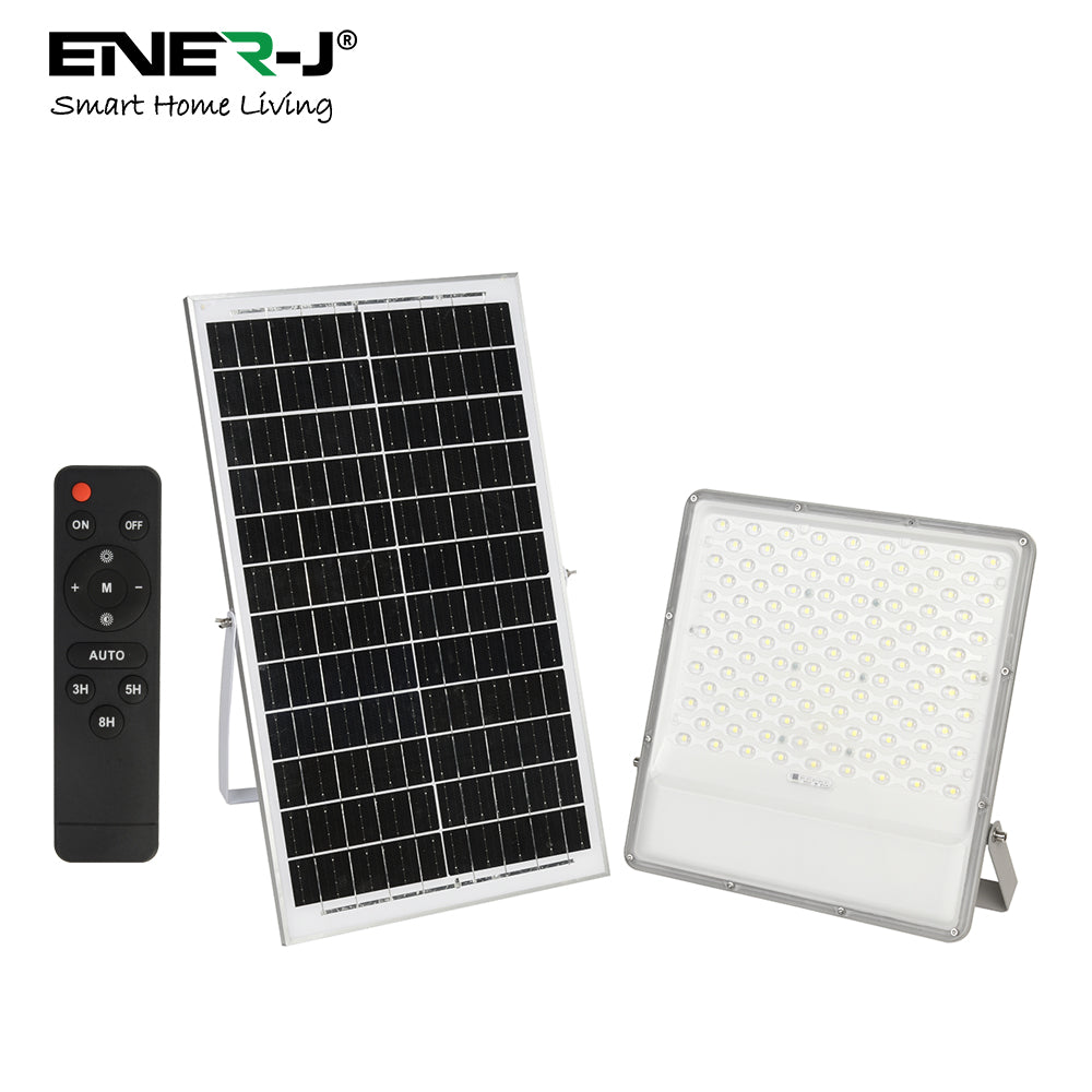 300W LED Floodlight Outdoor with Solar Panel, IP65 Waterproof, 3000 Lumens, Wall Light Work Lighting for Garage, Garden, Warehouse, Parking Lot etc