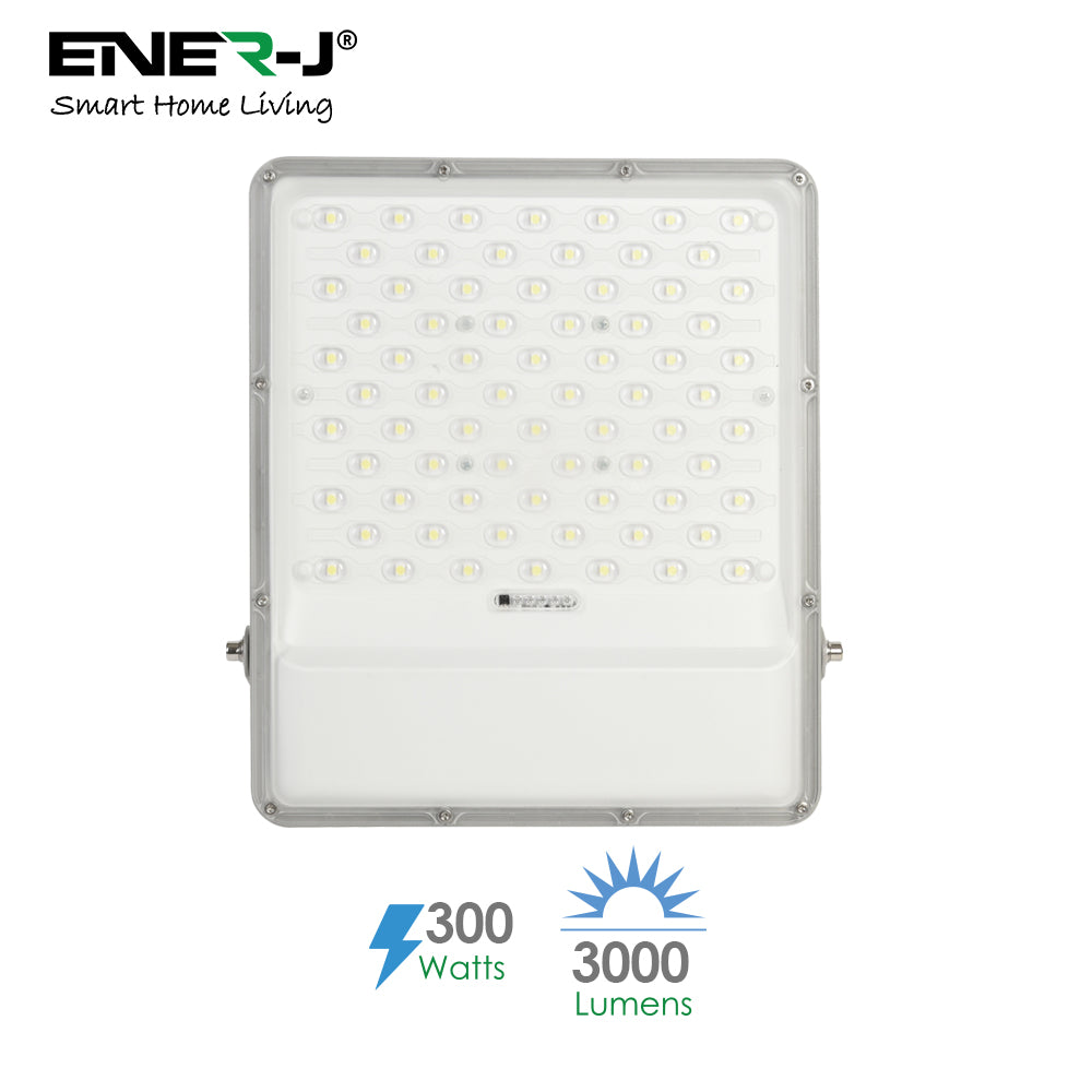 300W LED Floodlight Outdoor with Solar Panel, IP65 Waterproof, 3000 Lumens, Wall Light Work Lighting for Garage, Garden, Warehouse, Parking Lot etc