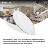 Pack of 4 12W Recessed Round LED Downlight Mini Panel 175mm Diameter, 160mm Hole Size, CE Driver, 6000K, 20000 Hours Long Life
