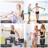 Set of 11 Home Exercise Resistance Band With Foam Handles, Ankle Straps & Door Anchor Attachment
