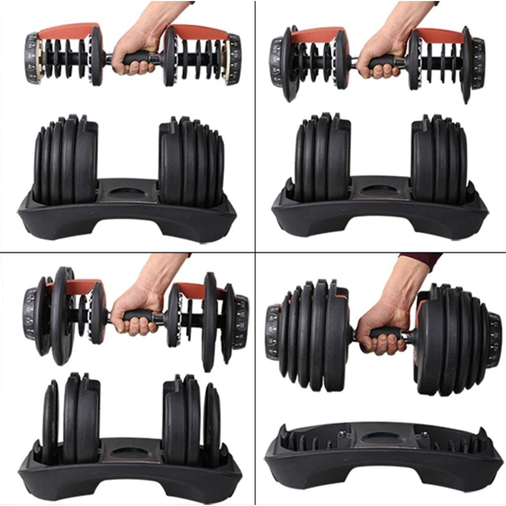 Adjustable Dumbbell 2.5-24kgs Perfect for Bodybuilding Fitness Weight Lifting Training Home Gym Easy Safe Locking Mechanism