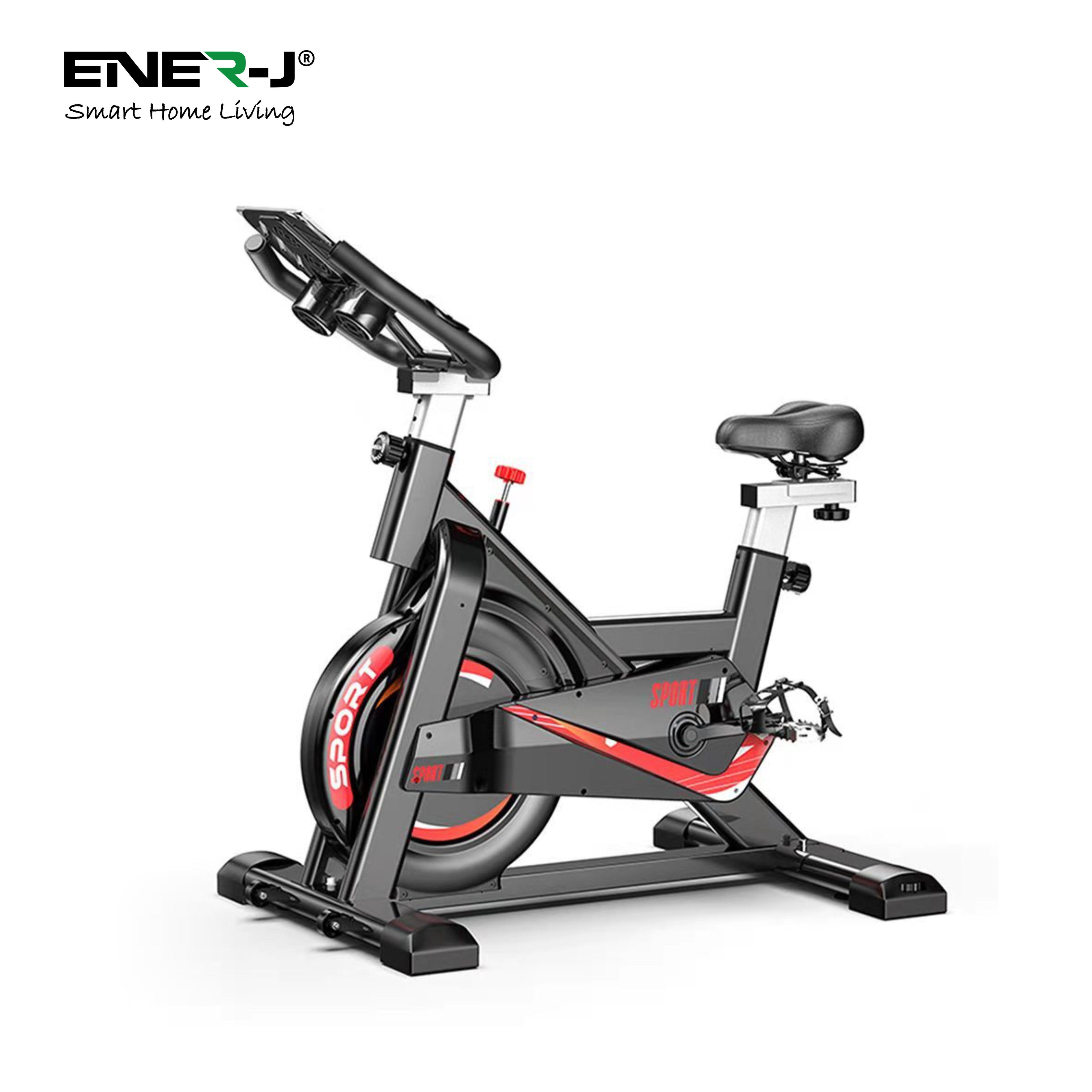 Ultra Quiet Exercise Bike with Multifunctional Smart Display and Adjustable Resistance Flywheel, Stationary Spin bike for Home Training