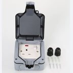 Waterproof 13A Single BS Socket with Switch - Pack of 2