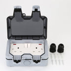 2-Gang, Weatherproof 13A Twin BS Sockets with switch - ENER-J Smart Home
