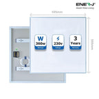 Ener-J 360W Infrared Panel Heater, 595  x 595mm Far Infrared Wall or Ceiling Mount, White