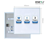 ENERJ 360 Watts Electric Panel Heater Infrared 595x595mm - ENER-J Smart Home