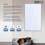 Ener-J 600W Infrared Heating Panel, 1005 x 595mm Far Infrared Wall or Ceiling Mounted, White