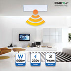 Ener-J 600W Infrared Heating Panel, 1005 x 595mm Far Infrared Wall or Ceiling Mounted, White