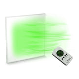360W, 595x595 MM Infrared Heating Panel with built in RF Receiver and Wireless Thermostat included, IP44, Highly Efficient Carbon Crystal Heating Element