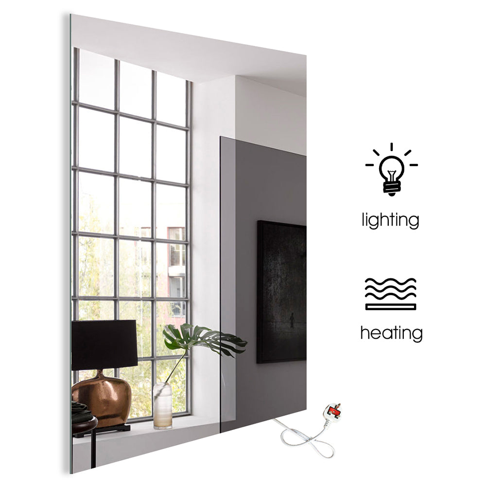 580W Mirror Far Infrared Heater with LED Light Electric Infrared Heating Panel Wall Mount Radiator IP54 (Waterproof and Dustproof) with CE TUV RoHS GS