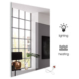 Bathroom Mirror with Infrared Heater & CCT Changing + Dimmable LED Lights, 450W, 600x800mm, Plug & Play