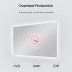 450W Bathroom Mirror Infrared Heater & CCT Changing with Dimmable LED Lights, 600x800 MM, Plug & Play