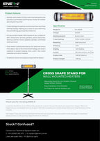 2000W IP34 Wall mounted Patio Heater with Quartz Tube with LED display and 3 Heat Settings - ENER-J Smart Home