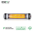 Ener-J 3000W Infrared Patio Heater, Wall Mounted Outdoor Electric Heater with Quartz Tube, Remote Control, LED Display, IP34