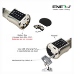 Ener-J Smart Adjustable Bluetooth Cylinder Door Lock, Fingerprint, Keypad & App Control, IP55