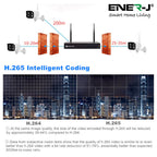 ENER-J 8CH WiFi NVR CCTV Kit with 4x1080P Outdoor IP66 Cameras, Wireless Home & Business Security System with Night Vision, Motion Alerts, Remote Access & Enhanced Signal Coverage