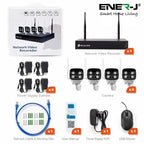 ENER-J 8CH WiFi NVR CCTV Kit with 4x1080P Outdoor IP66 Cameras, Wireless Home & Business Security System with Night Vision, Motion Alerts, Remote Access & Enhanced Signal Coverage