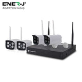 Wireless Security CCTV System with 4 IP Cameras, 8CH NVR, Smart Motion-Triggered Alerts, IP66 Weatherproof, Easy Remote Access