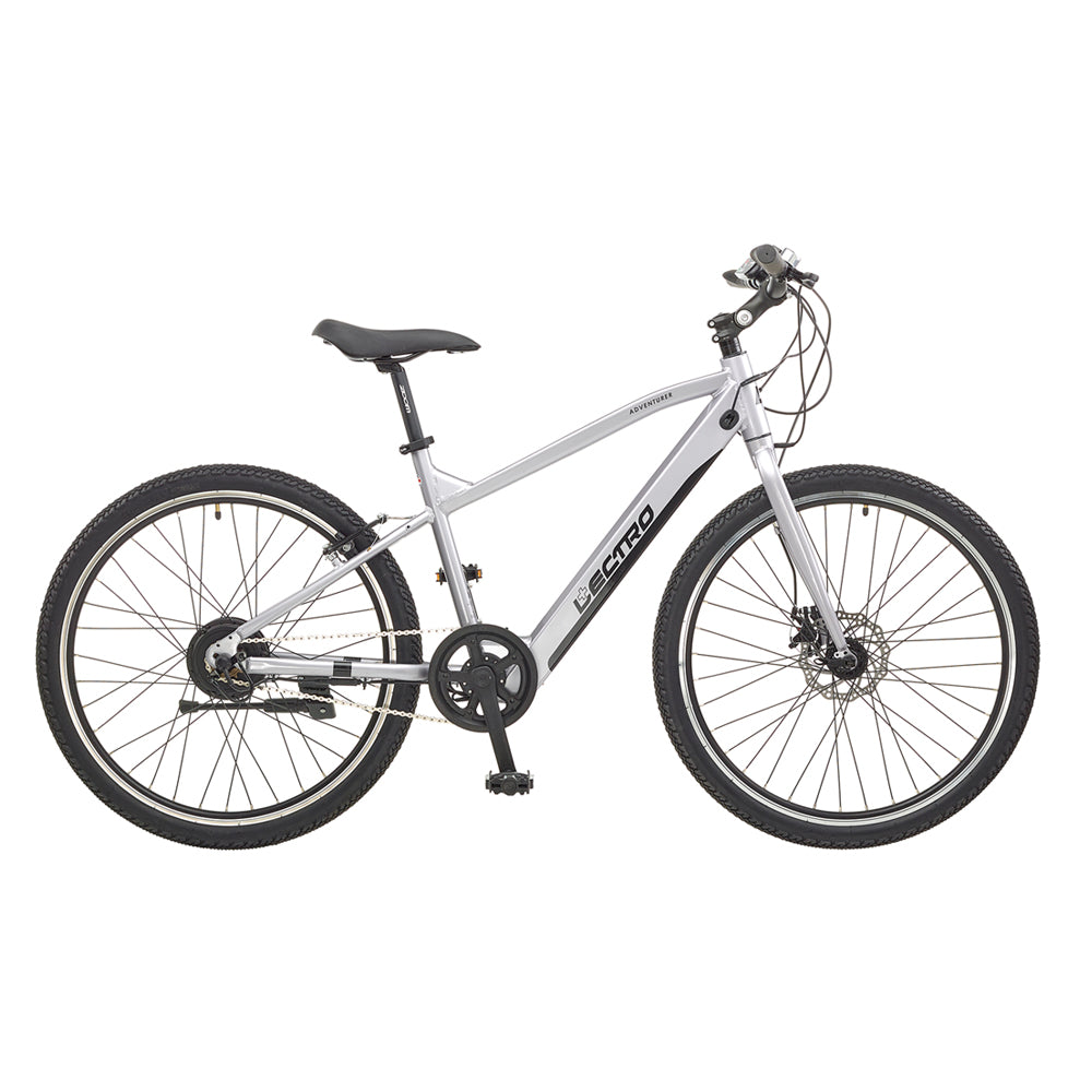 Lectro Adventurer 26” Wheel Electric Bike Silver, Mountain Bike, eBike, Super Lightweight Electric Bike for Adults, 36V, 7Ah Battery, 15.5mph
