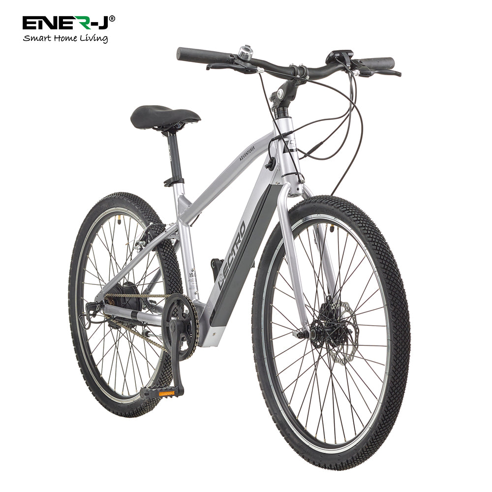 Lectro Adventurer 26” Wheel Electric Bike Silver, Mountain Bike, eBike, Super Lightweight Electric Bike for Adults, 36V, 7Ah Battery, 15.5mph