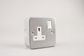 13A Metal Clad Single Wall Socket with switch - ENER-J Smart Home