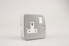 13A Metal Clad Single Wall Socket with switch - ENER-J Smart Home