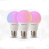 3 Pc Pack 9W E27 Smart Bulb Alexa, A60 GLS E27 Base RGB + CCT Changing WiFi Dimmable, Compatible with Alexa and Google Home, App & Voice Control