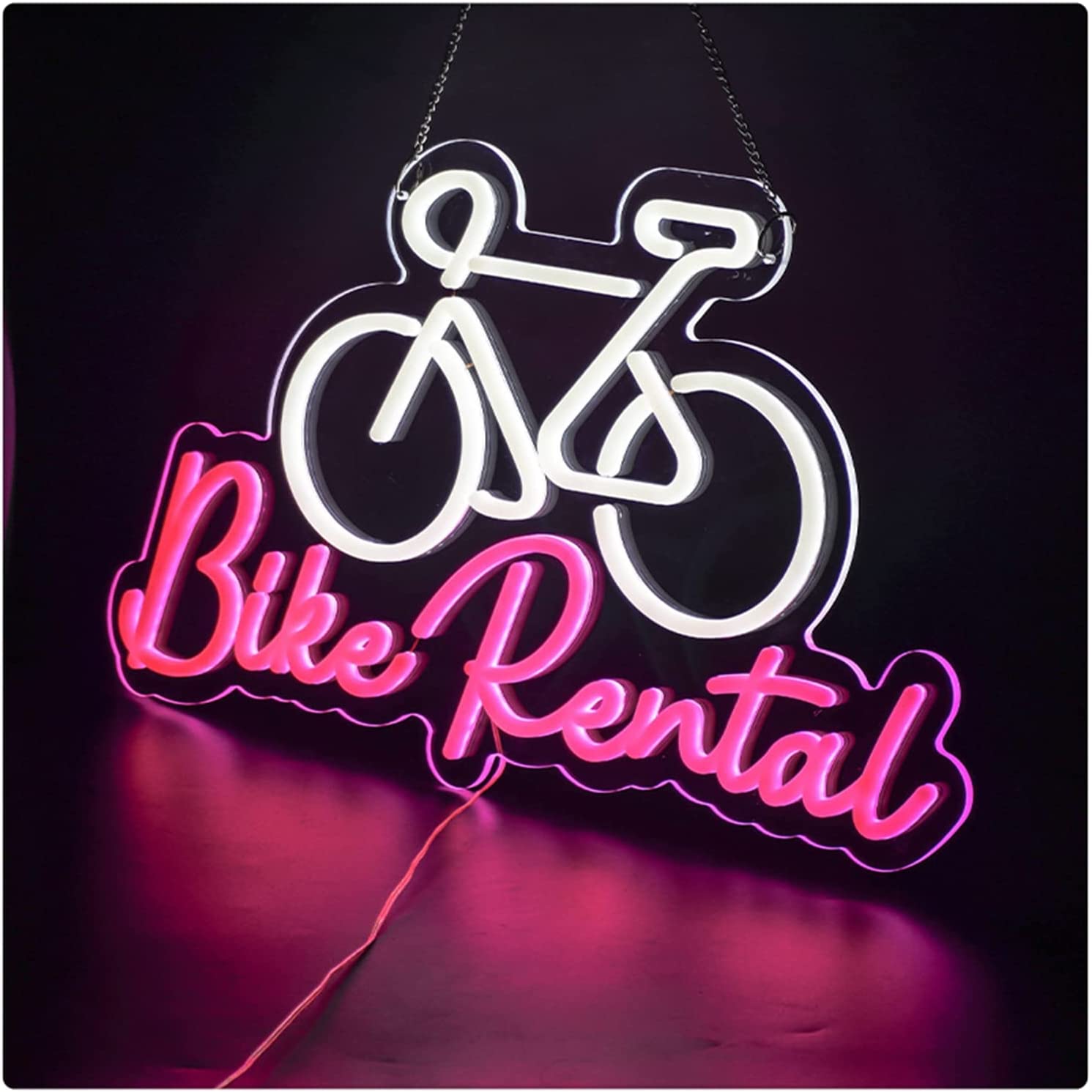 Bike Rental Neon Sign, Visual Arts Wall Lamp Decoration, LED Neon Sign for Commercial Lighting, Shop Window Decoration
