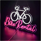 Bike Rental Neon Sign, Visual Arts Wall Lamp Decoration, LED Neon Sign for Commercial Lighting, Shop Window Decoration
