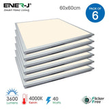 LED Edgelit Ceiling Panel- 60x60cms 40W, 3600lm 4000K (Pack of 6) - ENER-J Smart Home