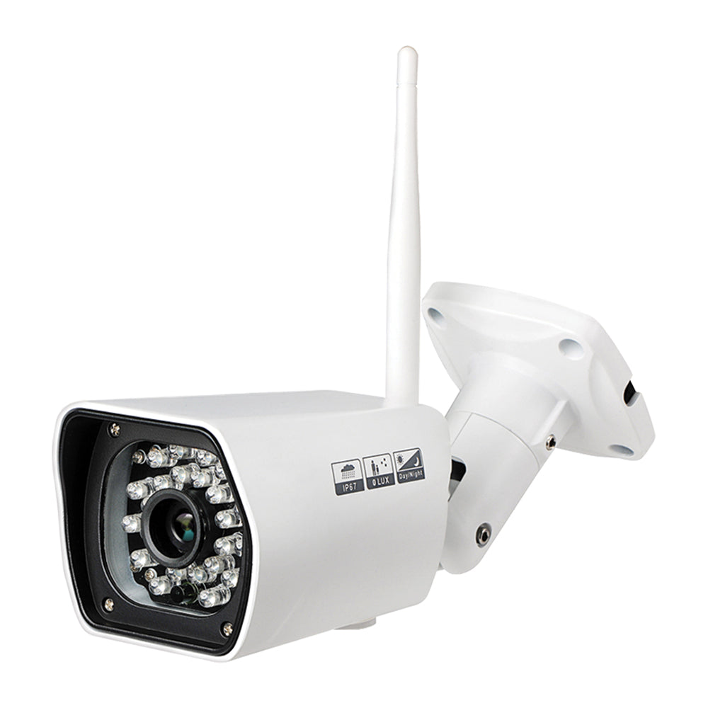 Smart CCTV Camera Security System Kit, 1x Indoor IP Camera, 1x Wireless Rechargeable PIR Sensor, 1x Wireless Rechargeable Door Contact, 1x Remote for Alarm