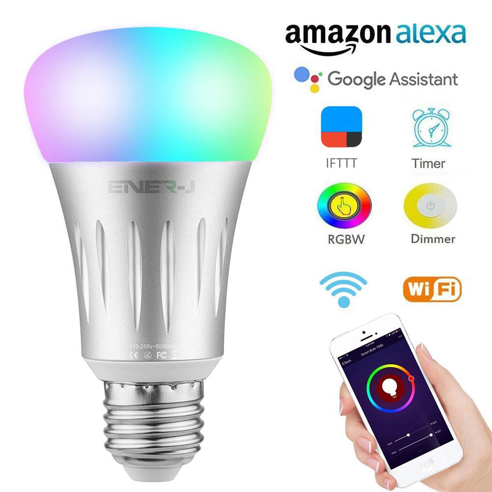 Smart WiFi GLS RGB+W 7W LED Bulb E27 Base, Timer Function, LED Colour Changing Lights | Single pack