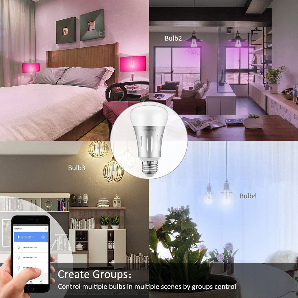 Smart WiFi GLS RGB+W 7W LED Bulb E27 Base, Timer Function, LED Colour Changing Lights | Single pack