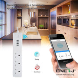 WiFi APP Control Smart Power Strip Socket Hub Plug 3AC & 4USB, Works with Amazon Alexa and Google Assistant, Surge Protection with 2200W of Maximum Load